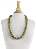 Green Mongoshell Ring Lei with Kukui Nuts