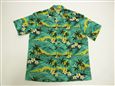 Winnie Fashion A Hundred Sunsets Green Cotton Men&#39;s Hawaiian Shirt