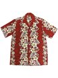 Winnie Fashion Hibiscussy Red Cotton  Men&#39;s Hawaiian Shirt