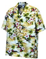 Pacific Legend Diamond Head Maize Cotton Men's Hawaiian Shirt