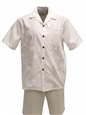 Pacific Legend White on White Cotton Men&#39;s Hawaiian Shirt