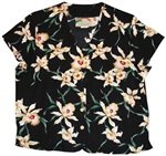 Paradise Found Star Orchid Black Rayon Women's V-neck Blouse