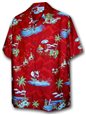 Pacific Legend Surfing Santa/Red Men&#39;s Hawaiian Shirt
