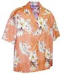 Pacific Legend Hibiscus Peach Cotton Women&#39;s Hawaiian Shirt