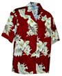 Pacific Legend Hibiscus Red Cotton Women&#39;s Hawaiian Shirt
