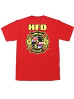 HFD  Red Cotton Men's Hawaiian T-Shirt