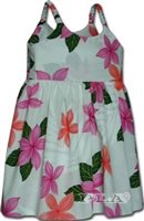 Pacific Legend Plumeria Pink Cotton Toddlers Hawaiian Bungee Dress