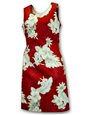 Pacific Legend Hibiscus Red Cotton Hawaiian Tank Short Dress