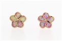 Paradise Collection Sterling Silver Rose Gold Coated Pink Pink Opal Plumeria Earrings