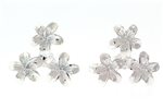 Paradise Collection Sterling Silver Three Plumeria Earrings