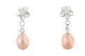 Paradise Collection Sterling Silver Pink pearl Plumeria Earrings