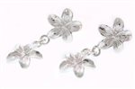Paradise Collection Sterling Silver Double Plumeria Earrings