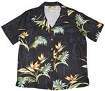 Paradise Found Bamboo Paradise Black Rayon Women's Hawaiian Shirt