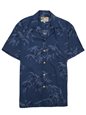 Paradise Found Bamboo Print Navy Rayon Men&#39;s Hawaiian Shirt