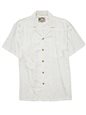 Paradise Found Bamboo Print White Rayon Men&#39;s Hawaiian Shirt