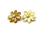 Gold Mini Flower Tahitian Shell Ear Clips