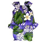 Pacific Legend Plumeria & Monstera Purple Cotton Infant Girls Hawaiian Cabana Set