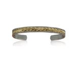 Paradise Collection Sterling Silver Yellow Gold Coated Open Bangle 2 Tone Maile Bracelet