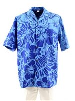 Gradation Medley Navy Poly Cotton Men's Hawaiian Shirt
