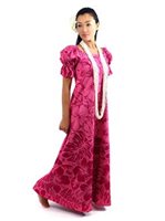 Gradation Medley Pink Poly Cotton Hawaiian Long Muumuu Dress