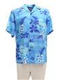 Two Palms Moonlight Scenic Blue Rayon Men&#39;s Hawaiian Shirt