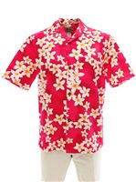 Royal Hawaiian Creations Plumeria Pink Cotton Men's Hawaiian Shirt