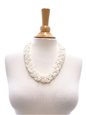 White Flat braided white mongo shell necklace