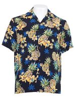 [Plus Size] Two Palms Hale-Kahiki Navy Rayon Men's Hawaiian Shirt