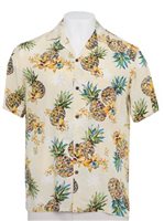 [Plus Size] Two Palms Hale-Kahiki Cream Rayon Men's Hawaiian Shirt