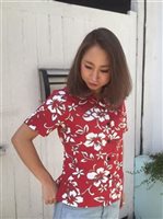 Hilo Hattie Classic Hibiscus Pareo Red Cotton Women's Hawaiian Shirt