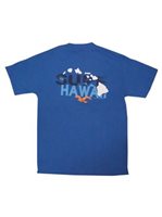 Surf Hawaii Blue Cotton Men's Hawaiian T-Shirt