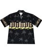 Ky&#39;s Hawaiian Tiki Black Cotton Men&#39;s Hawaiian Shirt