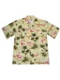 Ky&#39;s Flamingo Fever Yellow Cotton Men&#39;s Hawaiian Shirt