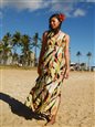 Paradise Found Heliconia Black Rayon Hawaiian Long Dress