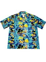 Ky's Classic Discovery Navy Blue Men's Hawaiian Shirt
