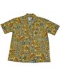 Ky&#39;s Mystical Tapa Yellow Men&#39;s Hawaiian Shirt
