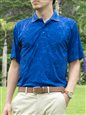 Monstera Square Floral Royal Blue Men&#39;s Polo Shirt
