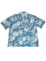 Ky's Aloha Spirit Blue Cotton Men's Hawaiian Shirt