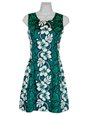 Ky&#39;s Hibiscus Lei Green Cotton Tank Dress