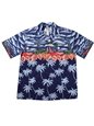 Ky&#39;s Muscle Car Paradise Navy Blue Cotton Men&#39;s Hawaiian Shirt