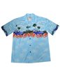 Ky&#39;s Muscle Car Paradise Light Blue Cotton Men&#39;s Hawaiian Shirt