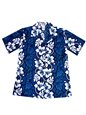 Ky&#39;s Hibiscus Lei Navy Blue Cotton Women&#39;s Hawaiian Shirt