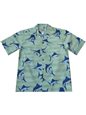 Ky&#39;s Marlin Fever Green Cotton Poplin Men&#39;s Hawaiian Shirt