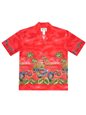 Ky&#39;s Tropical motorcycles Red Cotton Poplin Men&#39;s Hawaiian Shirt