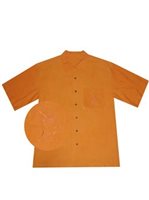 Ky's Marlin Orange Silk Men's Hawaiian Shirt