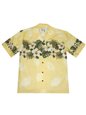 Ky&#39;s Hibiscus Row (Colored)  Yellow Cotton Poplin Men&#39;s Hawaiian Shirt