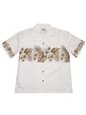 Ky&#39;s Hibiscus Row  White Cotton Poplin Men&#39;s Hawaiian Shirt
