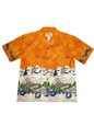 Ky&#39;s Motorcycle &amp; Rushmore Orange Cotton Poplin Men&#39;s Hawaiian Shirt