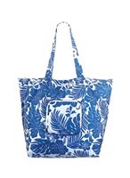 Island Heritage Hibiscus Floral Blue Deluxe Foldable Eco Bag