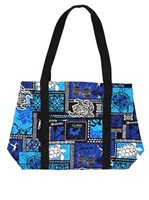 Nani Island Honu Box Blue Hawaiian Shopping Bag with Zipper